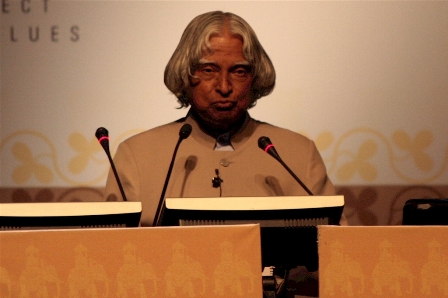 dr. a. p. j. abdul kalam, elfter präsident von indien (people's president) an der WWW2011 im hyderabad international convention center