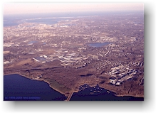 [ airial view of the boston area ]