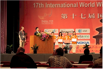 award presentations during the closing ceremony of WWW2008