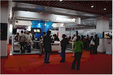 Microsoft's exhibition booth at WWW2008